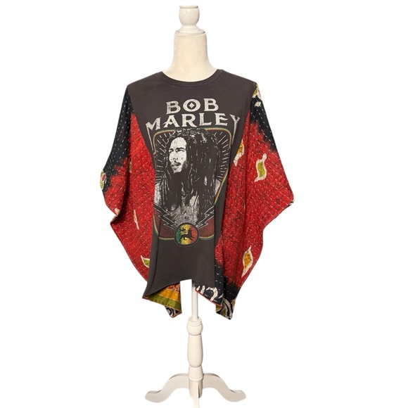Bob Marley Upcycled Kantha Tunic Handcrafted NWT One Size Fits Most - Picture 2 of 7